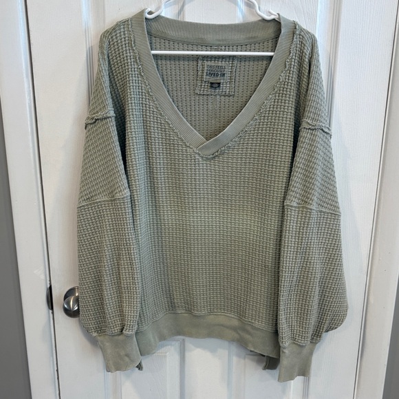 American Eagle Outfitters Sweaters - American Eagle Outfitters Sage V-Neck Sweater Size Large